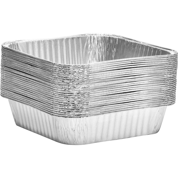 JIAQ Aluminum Foil Pans Disposable - Square Baking Pan - 8X8 Steam